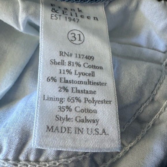 Frank & Eileen Galway Faded Light Blue Wide-Leg Cropped Jeans size 31 - Picture 8 of 11